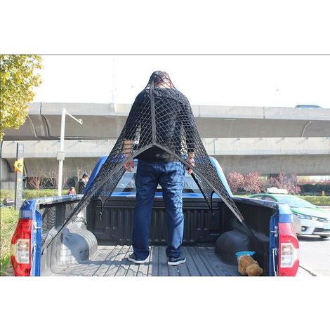 EASYCOMFORT Filet de rangement élastique double couche pour camion, organiseur en maille extensible 1,1x1,2m à 2,2x2,4m, protection charges légères (1/5)