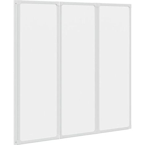 Paroi de salle de bain rétractable à trois panneaux, 117 x 120 cm