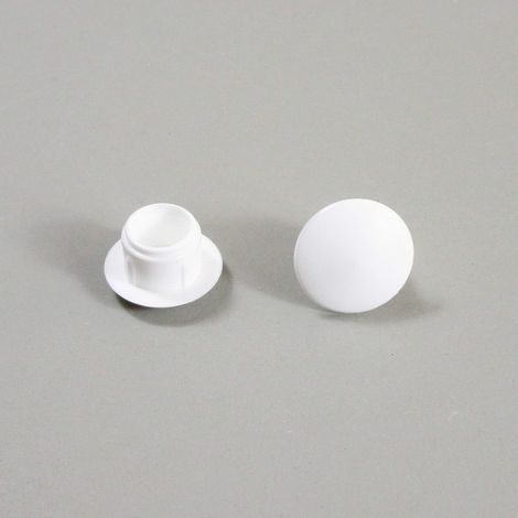 50 Bouchon, Plastique Blanc, Diamètre 9 mm, Tête Dôme, Pour Trou Alésage