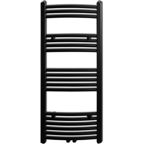 Sèche-serviettes eau chaude à rails incurvés noir 500 x 1160 mm (1/5)