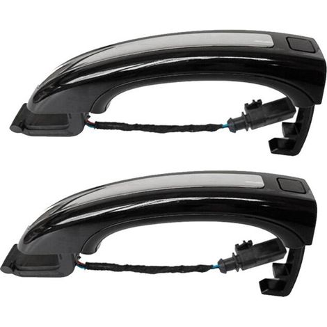 Juego de dos piezas de manijas exteriores inteligentes para puertas, en color negro y cromo, con botón de llave para Audi Q7 (modelos 2007-2015), números de pieza: 4L0837205A, 4L0837207A, 4L0 837 205B