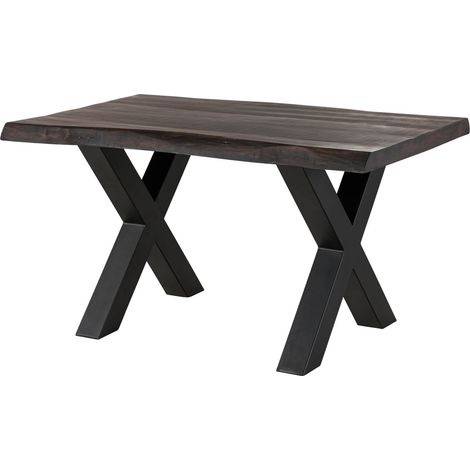 Baumtisch Mango 140x90x77 grau lackiert / X-Beine anthrazit matt FREEFORM 5