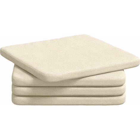 Seat Cushions 4 pcs Cream 40 x 40 x 3 cm Corduroy Fabric vidaXL