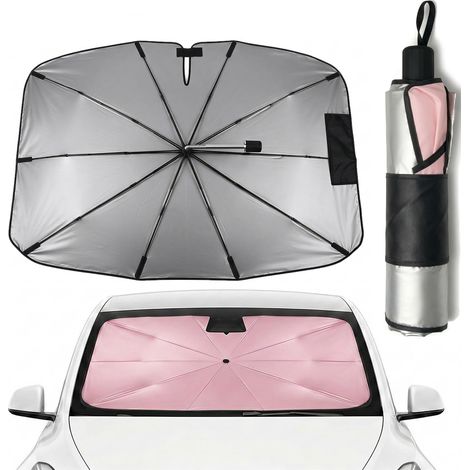 Parasol Pare-Brise - 1 Unité - Tissu Nano - Manche Flexible 360° - Voitures UE et SUV - 145 x 85 cm (1/5)