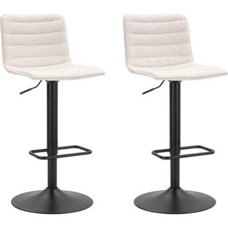 Lot de 2 Tabourets de Bar Réglable "Destiny" 85,5-107cm Noir & Blanc (1/5)
