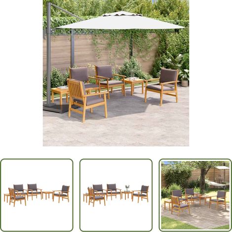 Holzsofa - Gartensofa-set 6 pcs Braun Massivholz Akazie (1/5)