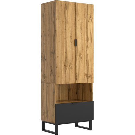Armario perchero con cajón, barra y estantes ajustables 180x65x38 cm HOMVRA (1/5)