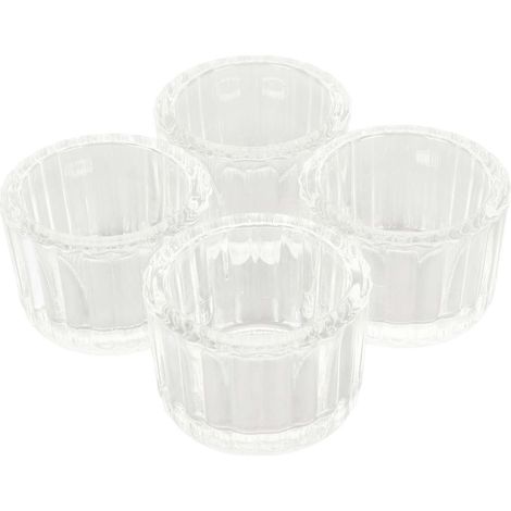 4 photophores en verre transparent pour bougies chauffe-plat, lot de 4, centre de table, décoration élégante, verre clair, style moderne, idéal pour mariage et maison. (1/5)