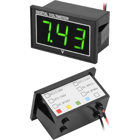 voltmètre numérique étanche à affichage LED 0,56″ (5-130 V, vert) (1/5)