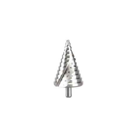 Foret à gradins en acier rapide HSS, 6–60 mm, queue cylindrique 11,5 mm, pour bois, plastique et tôle mince (1/5)