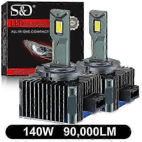 Phares LED 90 000 lm D3S, D1S, D2S, D4S, D5S, D8S, 140 W, HID, compatibles Canbus, 6 000 K, 12 V et 24 V