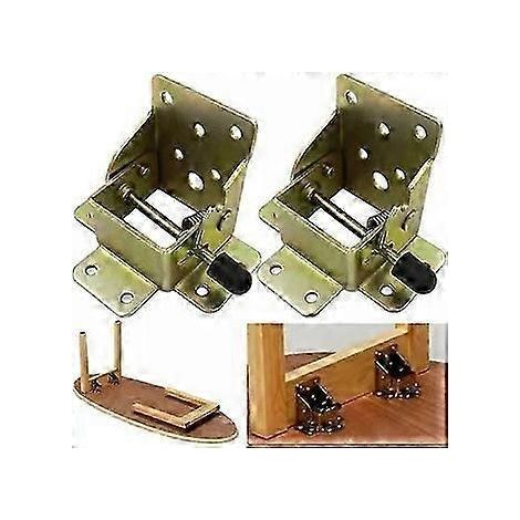 (1 paire) Rallonge de pied de table pliante autobloquante à 90 degrés, pliable, télescopique, support d'étagère dissimulé, convient aux bureaux, lits, bureaux à charnières, etc. (1/5)