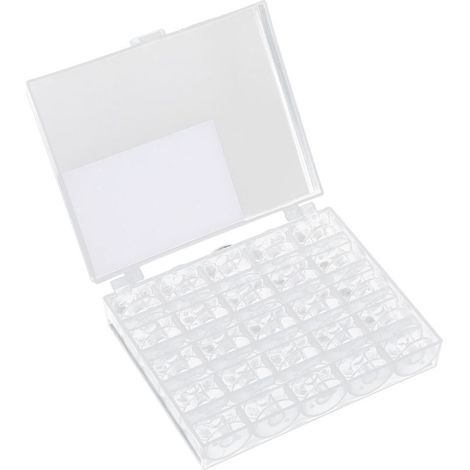 25 transparente Nähmaschinenspulen aus Kunststoff, einfache Stickspulen mit Aufbewahrungsbox für Zuhause (1/5)