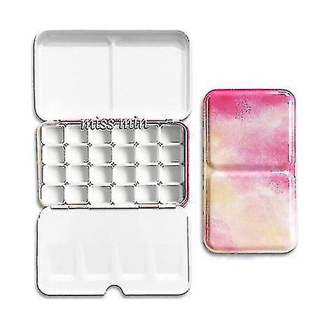 Aufbewahrungsbox aus Eisen für leere sternförmige Paletten mit 24/48 Fächern und halben Näpfchen für Aquarell-/Öl-/Acrylfarben. (1/4)