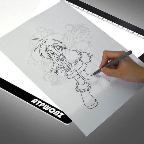 Botón LED inteligente, tablero de trazado de pintura de escritura A4 - Brillo regulable - Alimentado por USB