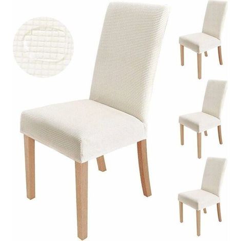 (Beige, verschiedene Farben) Stuhlhussen – GROSS – 4-teilig – dehnbar – waschbar – moderner Schutz (1/4)