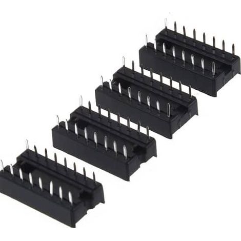 Adaptador Dip IC Tipo de Soldadura 16 Pin 2.54mm (30 uds)  Negro (1/4)