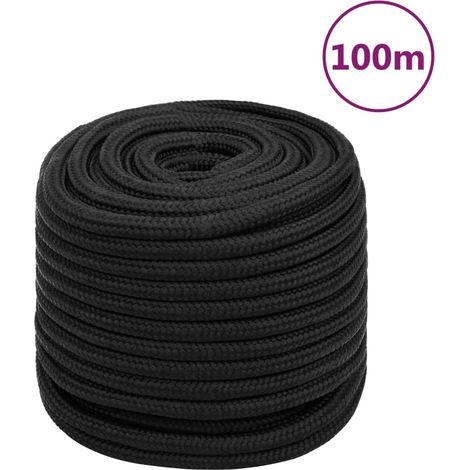 Corde marine en polypropylène tressé noire pour amarrage, 16 mm, 100 m - PANGIVO (1/5)