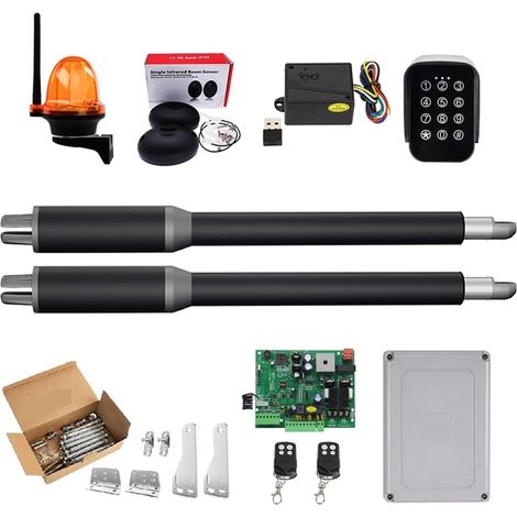 Kit d'ouvre-portes automatiques Double ouvre-porte moteur système de moteur porte automatique AC220V/AC110V pilote de porte battante actionneur plus proche ouvreur de costume parfait pour accessoires (1/5)