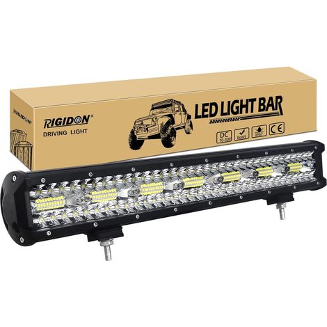 8D 20 Pouces 50 cm 420W barre de Led 4x4, Triple rangée 12V 24V barre d'éclairage led, Barre lumineuse led pour offroad Voiture camions Tracteur SUV UTE ATV, 6000K blanc feu antibrouillard (1/5)