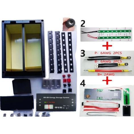 Kit fai-da-te per scatola batteria, 48 V, compatibile con batterie EVE CATL, XR0848VFootPCBBUSBMS (1/2)