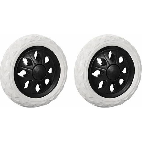 Lot de 2 roulettes de rechange pour chariot de courses en caoutchouc mousse (Noir, Roues chaudes) (1/4)