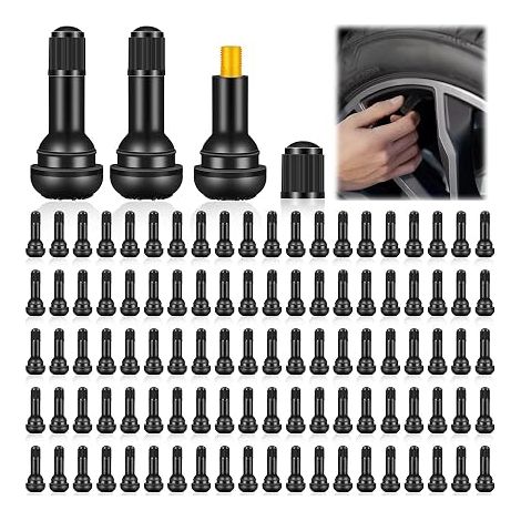 TR413 Universal Black Rubber Tyre Valve Caps for Cars, Motorcycles, Bicycles
