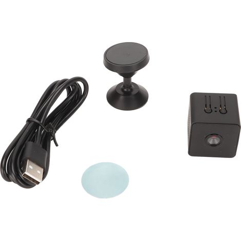Mini caméra de sécurité WiFi avec vision nocturne infrarouge et détection de mouvement, résolution Full HD 1080p, fréquence de rafraîchissement de 2,4 GHz, compatible iOS et Android. (1/5)