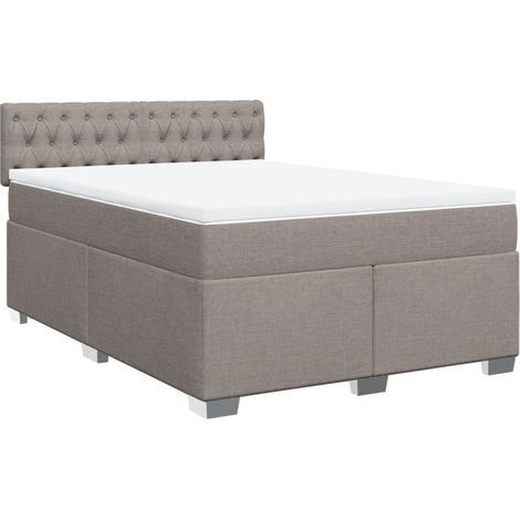 Boxspringbett mit Matratze Taupe 140x190 cm Stoff (1/5)