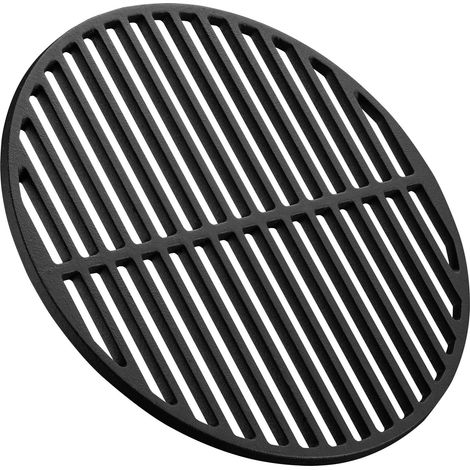 Wiltec Gusseisen Grillrost rund Ø 34,5 cm, Grillgitter für Holzkohlegrill & Gasgrill, Gussgrillrost für BBQ, Grilleinsatz matt emailliert