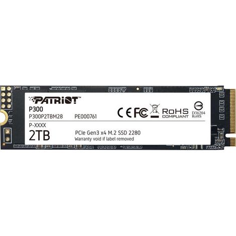 SSD Patriot P300 de 2 TB M2 2280 PCI-Ex4 Gen3 NVMe (1/4)