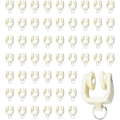 35-Piece Flexible and Foldable Plastic Ceiling Curtain Track for Windows and Showers, Two-Wheel Rollers for Heavy-Duty Curtain Systems, Set (1/5)