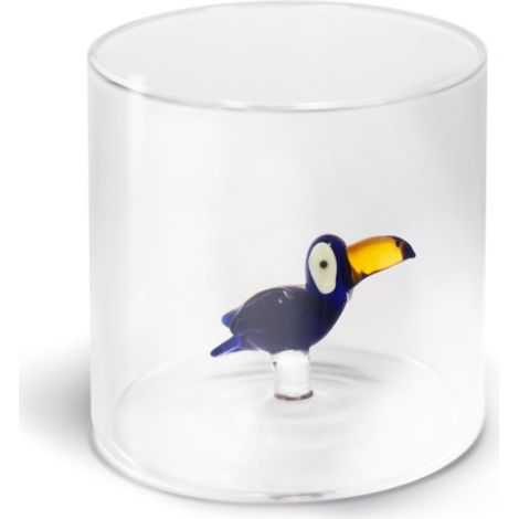 WD LifeStyle Bicchiere Vetro Borosilicato Cc 250 ml Decoro Tucano
