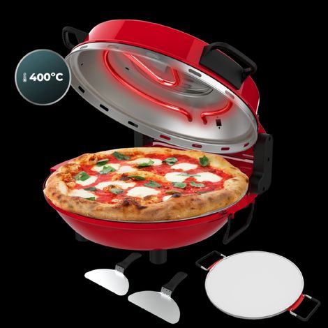 Cecotec Four Grill Électrique pour Pizza Pizza&Co Mamma Mía Window. 1200W, Température 400ºC, Minuterie 15m, Thermostat