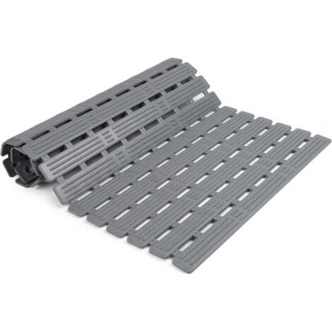 Tapis de salle de bain antidérapant, long et pliable, pour salle de douche, anti-lutte/6048 cm,gris tapis de sol à ventouse (1/5)