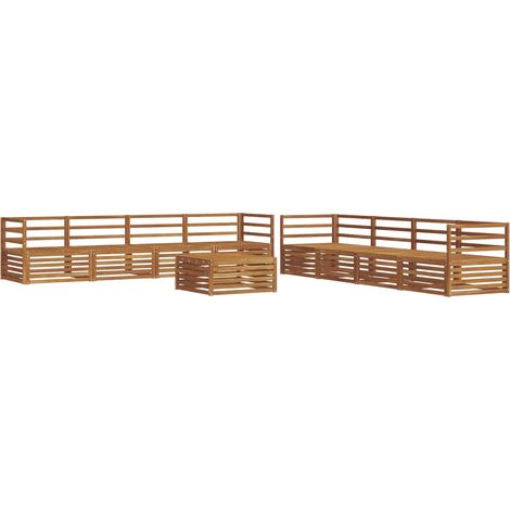 Outdoor Sofa Set 9 pcs Natural Solid Acacia Wood vidaXL (1/5)
