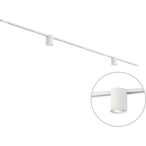 QAZQA Modern Track Lighting System White with 2 Spotlights