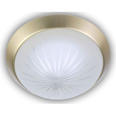 Plafonnier anneau décoratif en laiton mat satiné 35 x 35 x 12 cm (1/3)