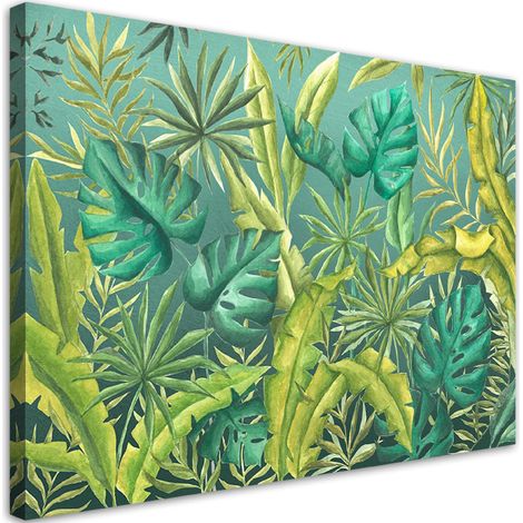 Tableau sur toile Feuilles de monstre 90x60 (1/5)