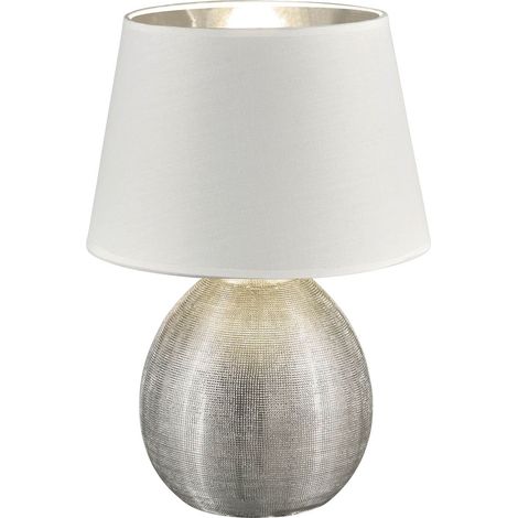 Lampada tavolo da Interno E27 in Ceramica Argento