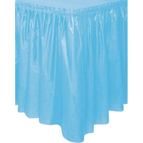 Gonna da Tavolo tovaglia plastificata con Adesivo per tavola Decorazione per Feste Compleanno Battesimi Eventi Matrimoni 73x426 cm celeste (1/2)