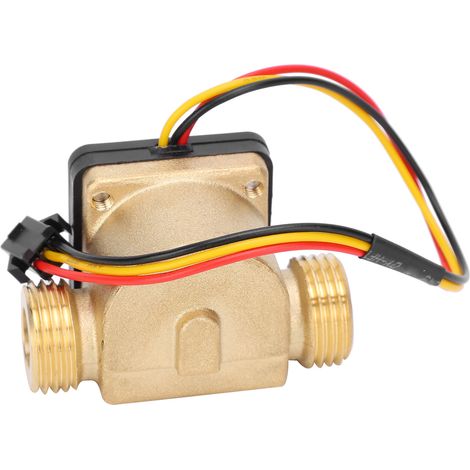 Compteur de débitmètre à effet Hall en laiton, filetage extérieur G1/2 pouce, 3-24 V CC, compatible avec les chauffe-eau et les lecteurs de cartes. (1/5)