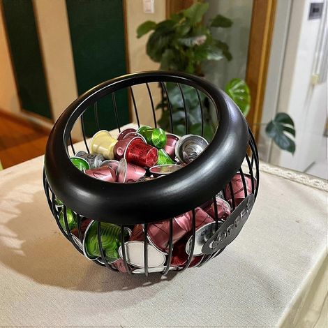 Porte-dosettes de café, porte-gobelets pour comptoir, accessoires et décoration pour bar à café, organisateur grande capacité, organisateur pour coin café, rangement métallique pour dosettes de café (1/5)