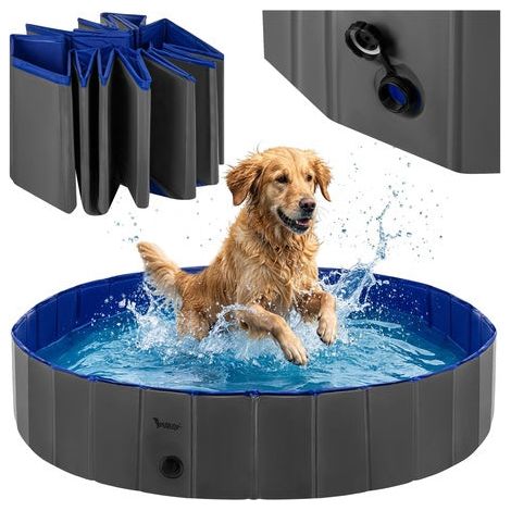 Foldable Dog Pool with Drain Valve, 160x30 cm, 600L (1/5)