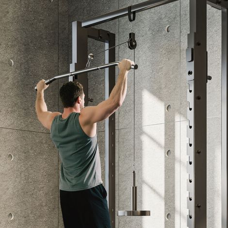 Système de poulie haute pour musculation des bras à domicile (1/5)