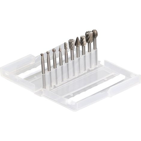 10-teiliges Set Rotationsfeilen, schnell schneidende Schleifaufsätze aus extrahartem HSS-Stahl, Schnitzklingen, Rotationswerkzeug für Holz und Kunststoff (1/5)