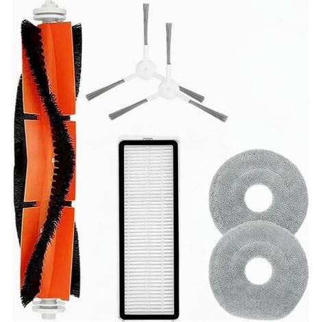 6-in-1-Ersatzteilset für Saugroboter: Hauptwalze, Seitenbürsten, Wischmopps und HEPA-Filter