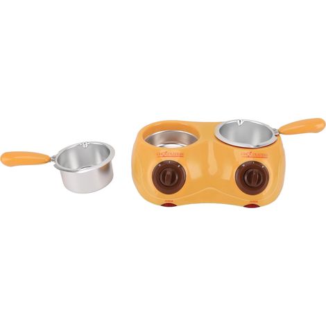 Fondoir à chocolat électrique en acier inoxydable avec 2 accessoires, prise CN 220-240 V, pour fromages et confiseries. (1/5)