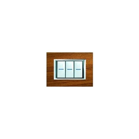 BTICINO axolute - placca 3P rettangolare legno teak