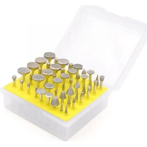 Kit de 50 têtes de meulage diamantées / Forets de 3 mm (pour Dremel) / Accessoires d'outillage, Aiguilles à meuler (1/4)